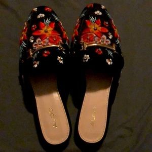 Aldo size 7 Mules, multi-color